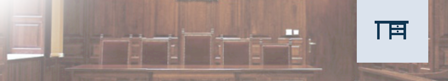 Na zdjęciu sądu ikonka biurka